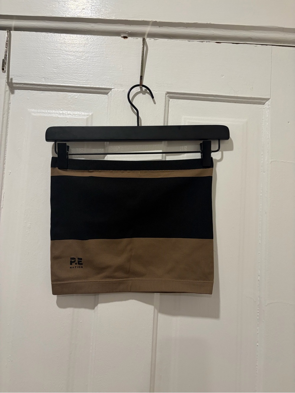 P.E Nation Black and Brown Colorblock Tube Top
